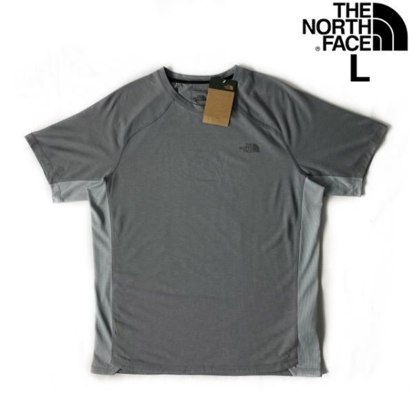 残① 1円～!売切!【正規新品】THE NORTH FACE 半袖 Tシャツ US限定 スポーツ ランニング ジム メッシュ 通気性(L)グレー 180902-MP2