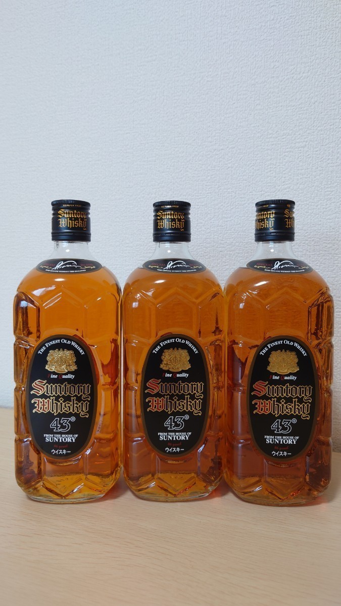 3本セット サントリー 角瓶黒 黒ラベル 黒角 700ml 43度 サントリー 黒