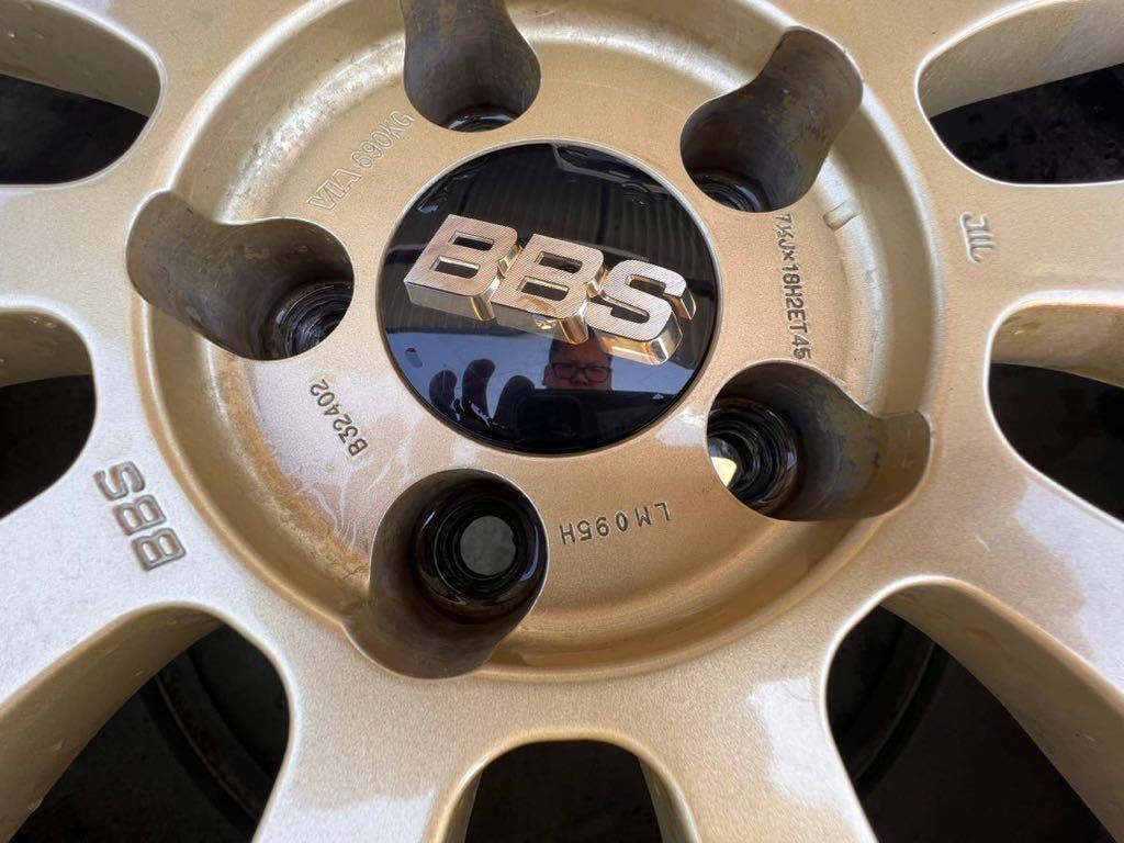 BBS 本物！ LM ゴールド 18インチ 7.5j ＋45 pcd114.3 ポテンザS001  