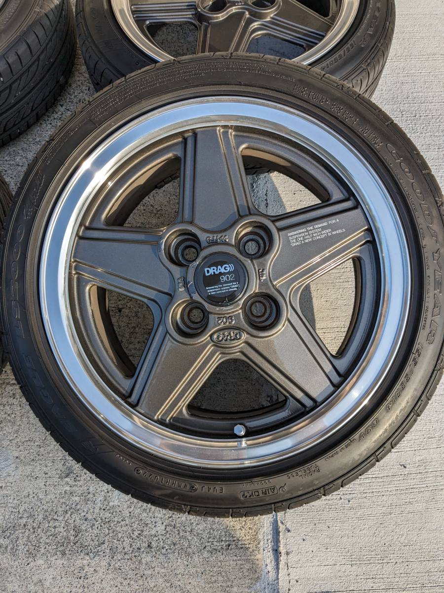 DRAG 902 アルミホイール 14インチ 4本セット 14×6JJ 100 +38 ハブ