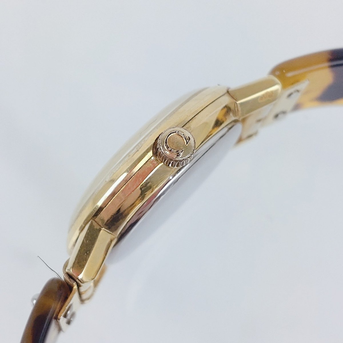 稼働品] OMEGA Geneve 手巻き ゴールドカラー 社外ベルト オメガ 