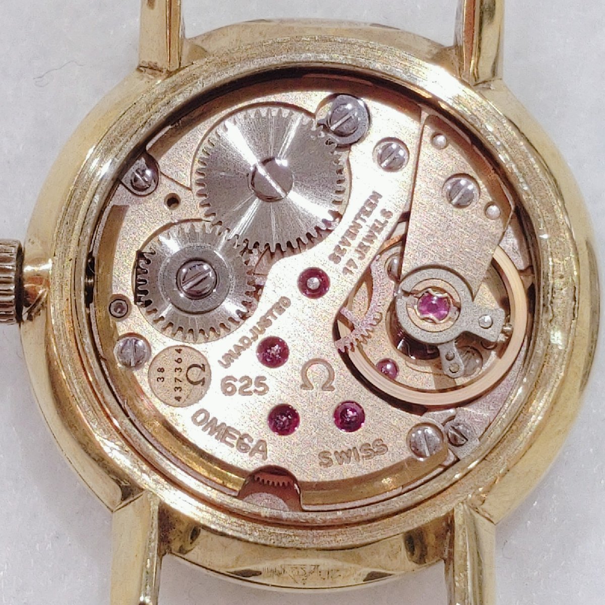 稼働品] OMEGA Geneve 手巻き ゴールドカラー 社外ベルト オメガ 