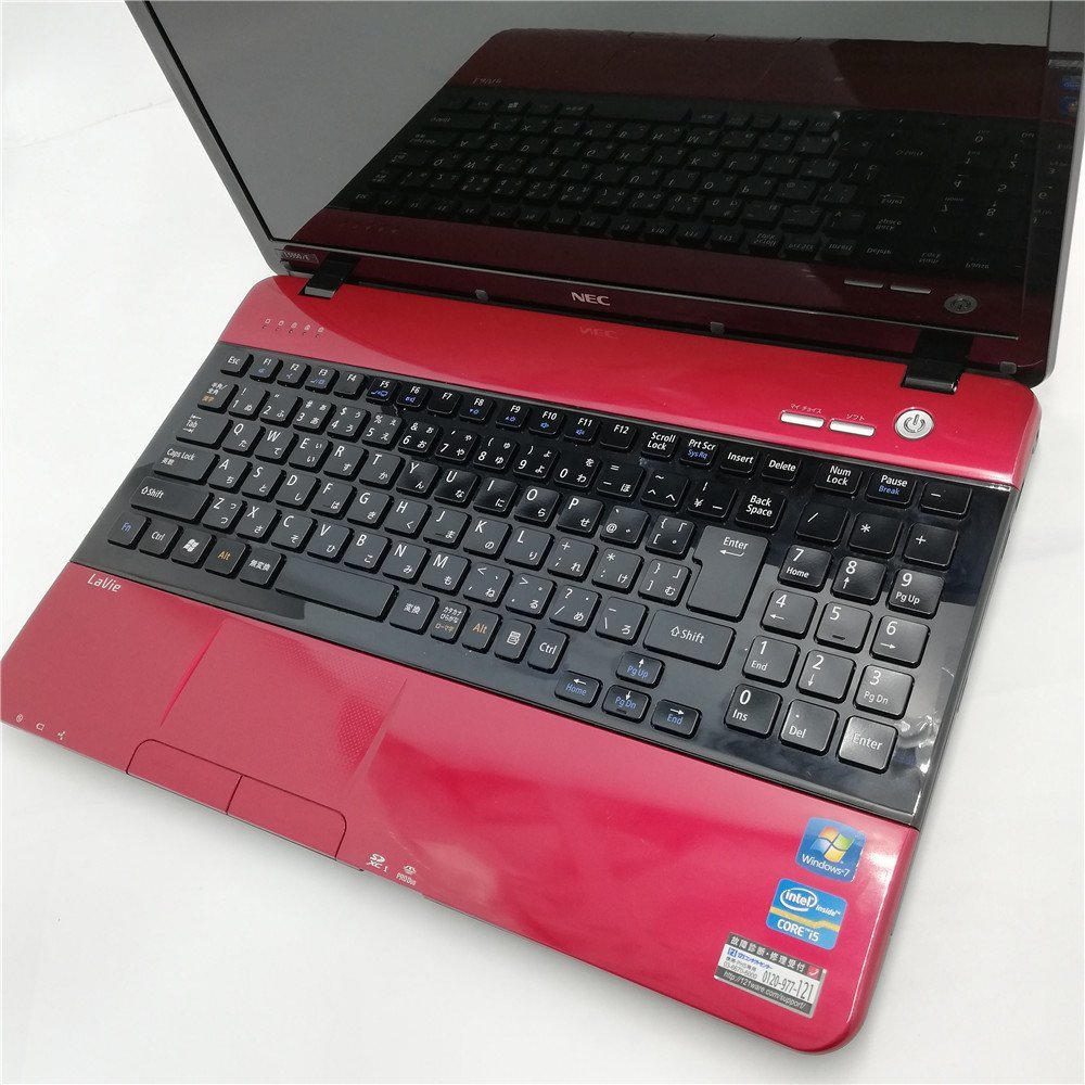 送料無料 即使用可 15.6型 赤色 ノートパソコン NEC PC-LS550ES6R