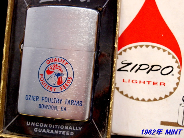 ビンテージ新品ZIPPO★OZIER POULTRY FARMS★1962年/紙元箱あり/激レア/希少企業AD/Nice Graphics/コレクタブル