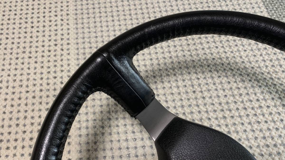希少 美品 AE86 AW11 純正ステアリング 革巻きタイプ カバー爪欠け有 