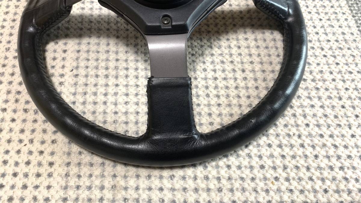 希少 美品 AE86 AW11 純正ステアリング 革巻きタイプ カバー爪欠け有 