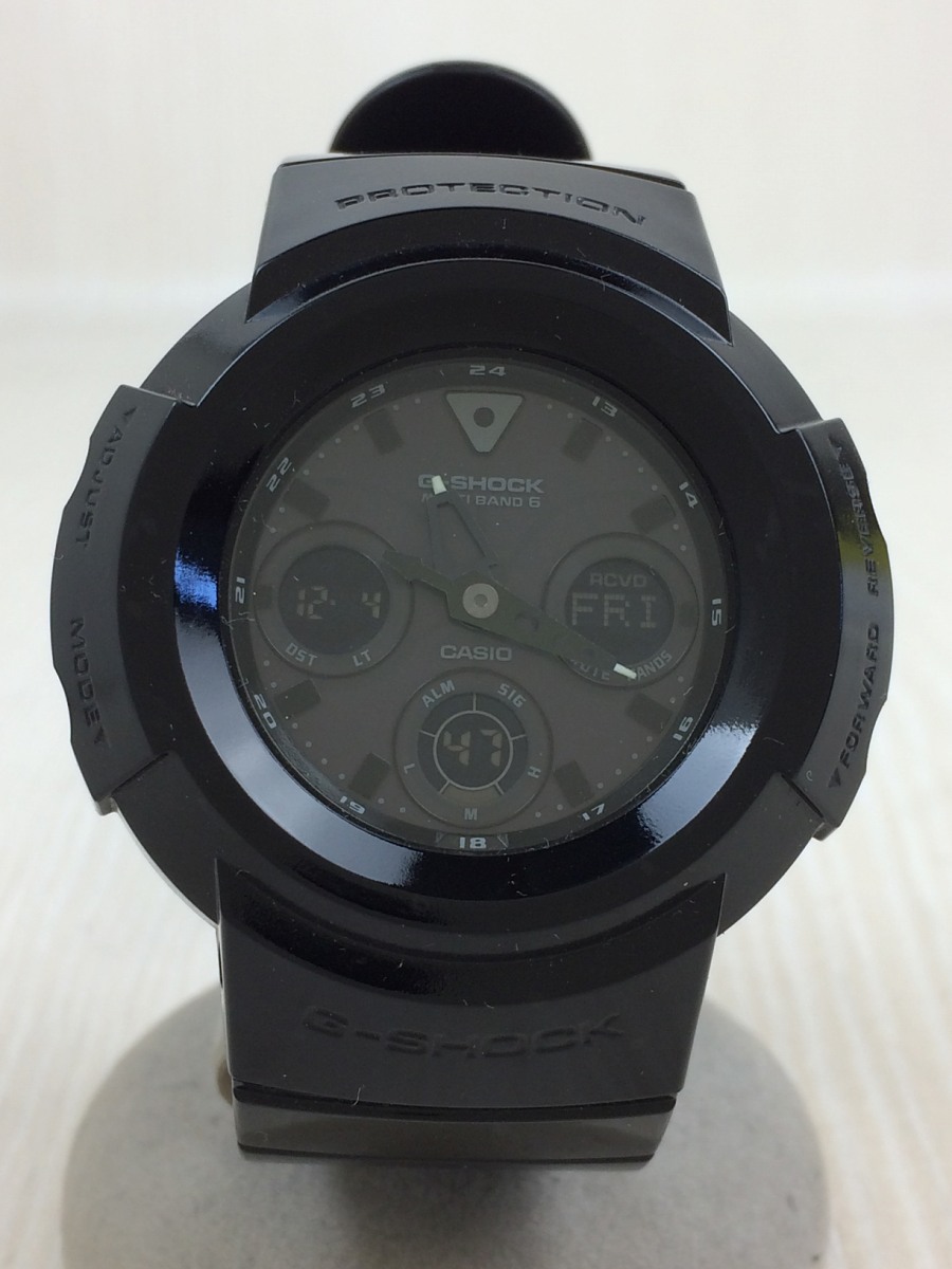 CASIO◆ソーラー腕時計・G-SHOCK/デジアナ/ラバー/ブラック/AWG-M510BB-1AJF
