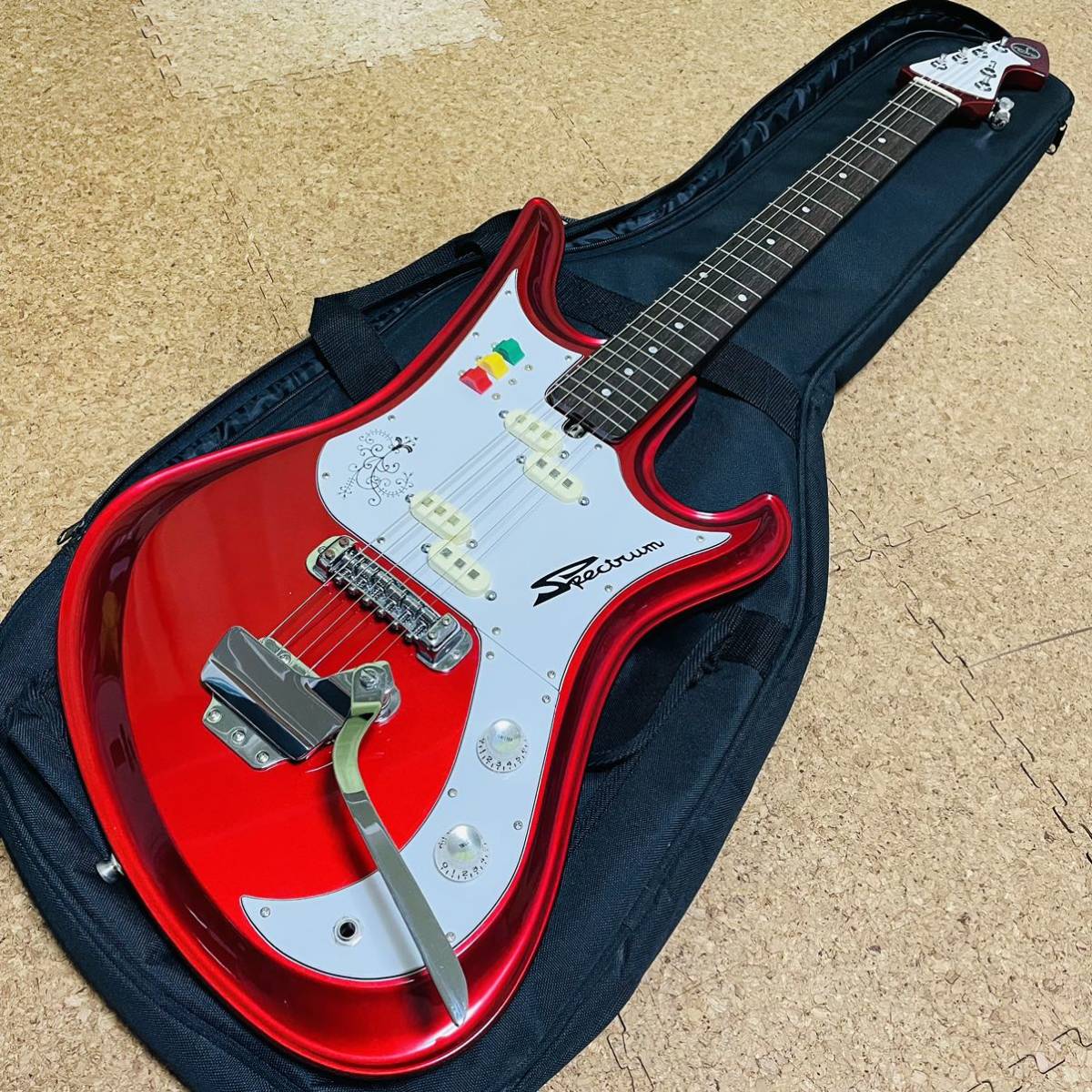 希少＆美品】TEISCO テスコ SP-62 メタリックレッド ビザールギター 