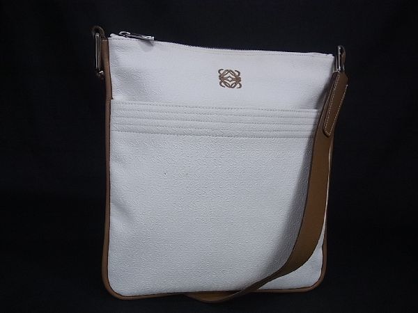 LOEWE ロエベ アナグラム グレー×ボルドー ショルダーバッグ 極美品 1