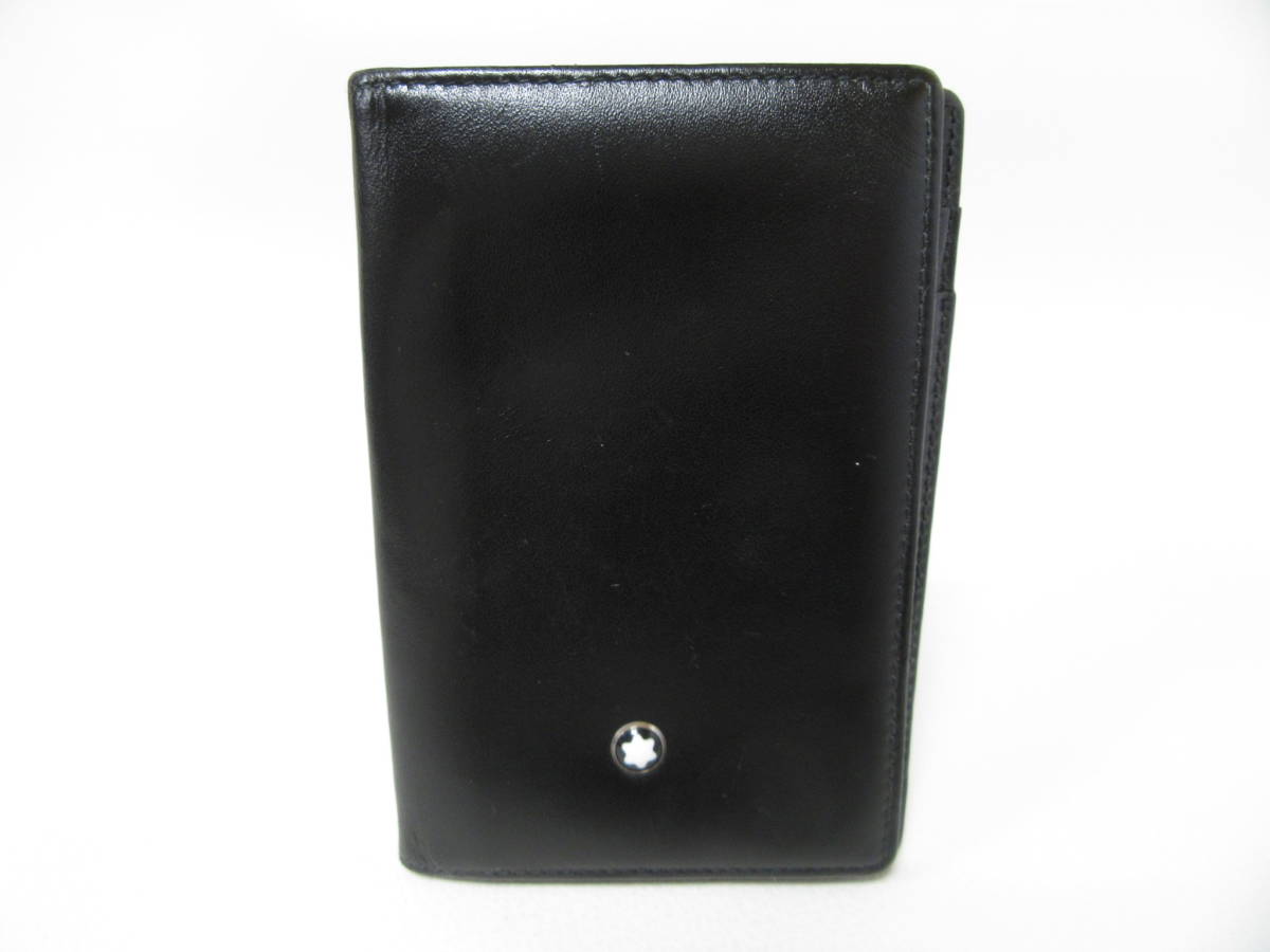 T8118☆モンブラン MONTBLANC 2つ折りICカードケース / カードケース ブラック MADE IN SPAIN 中古品 送料無料
