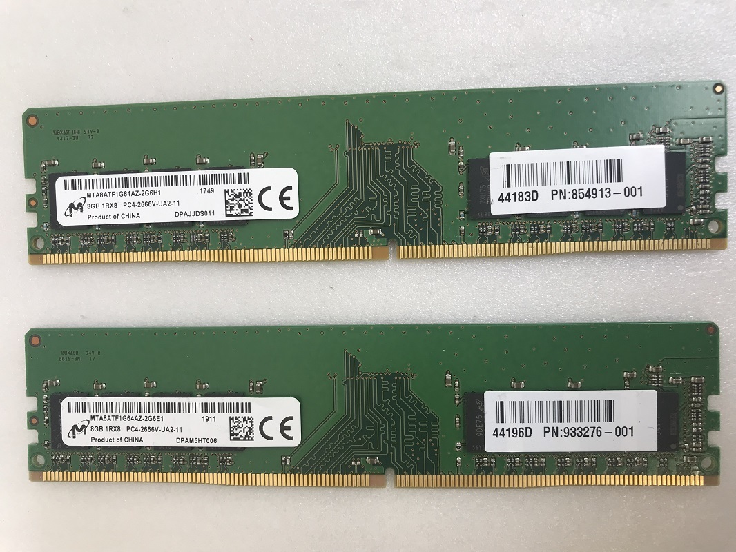 MICRON PC4-2666V-UA2-11 8GB 2枚 16GB DDR4 デスクトップ用メモリ PC4
