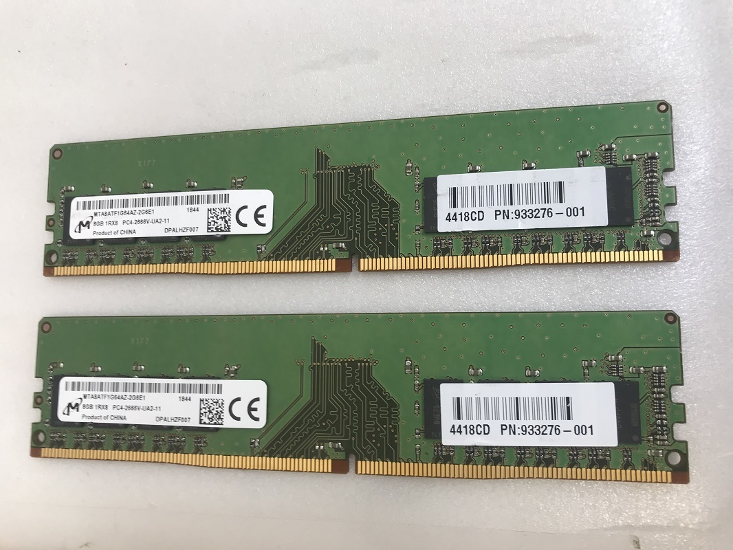 MICRON PC4-2666V-UA2-11 8GB 2枚 16GB DDR4 デスクトップ用メモリ PC4
