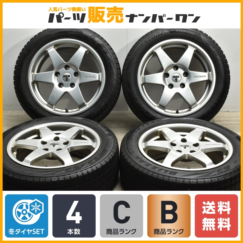 【バリ溝】テクマグ タイプ 206R 17in 7J +45 PCD120 ブリヂストン ブリザック VRX2 205/55R17 R60 ミニクロスオーバー スタッドレス