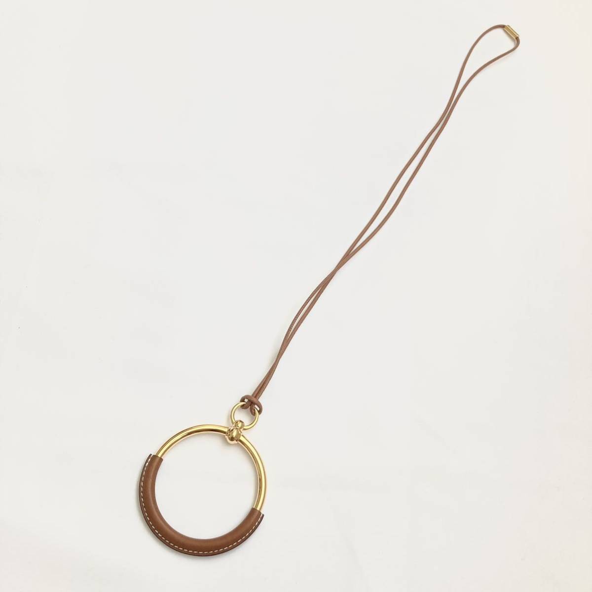 超美品】HERMES エルメス ネックレス ループグラン ブラウン