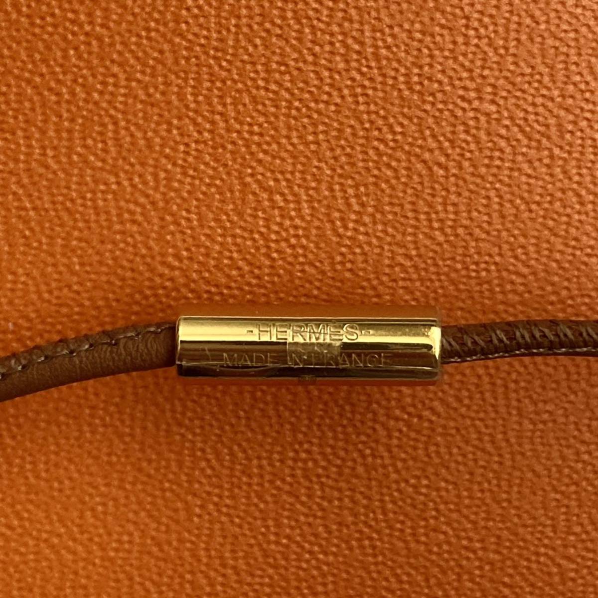 超美品】HERMES エルメス ネックレス ループグラン ブラウン ゴールド 