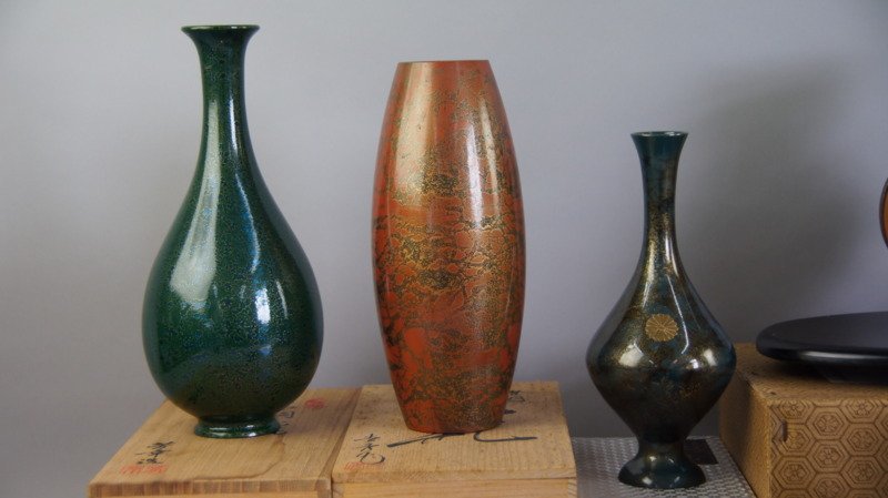 hh288 青銅 花瓶 壺 まとめて 11点 耳付き 銘有り 花器 花入れの入札 