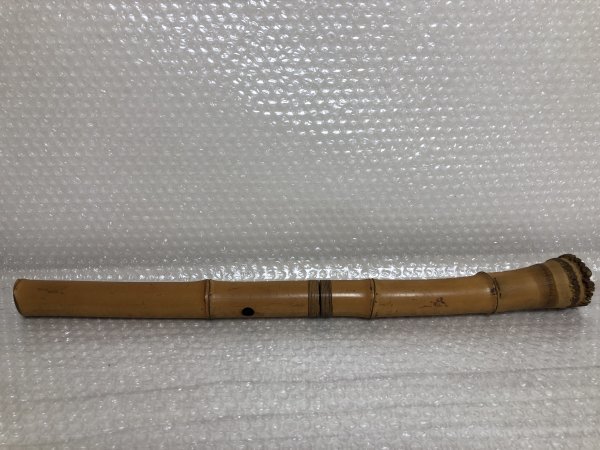 銘なし 】 尺八 一尺八寸 約54.5㎝ 中継藤巻 □ 和楽器 竹細工 銘なし