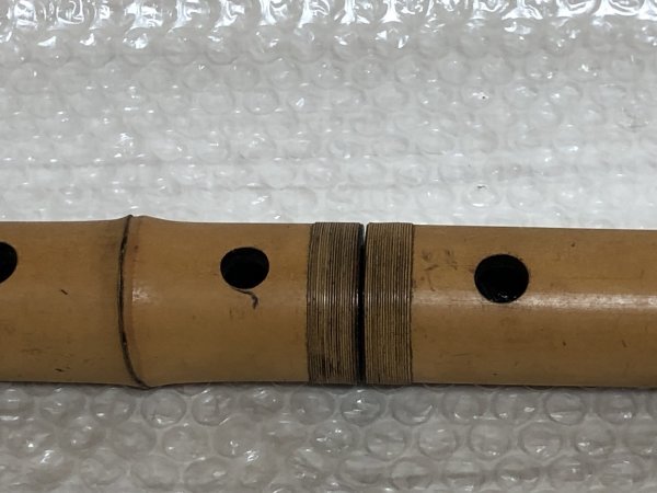 銘なし 】 尺八 一尺八寸 約54.5㎝ 中継藤巻 □ 和楽器 竹細工 銘なし
