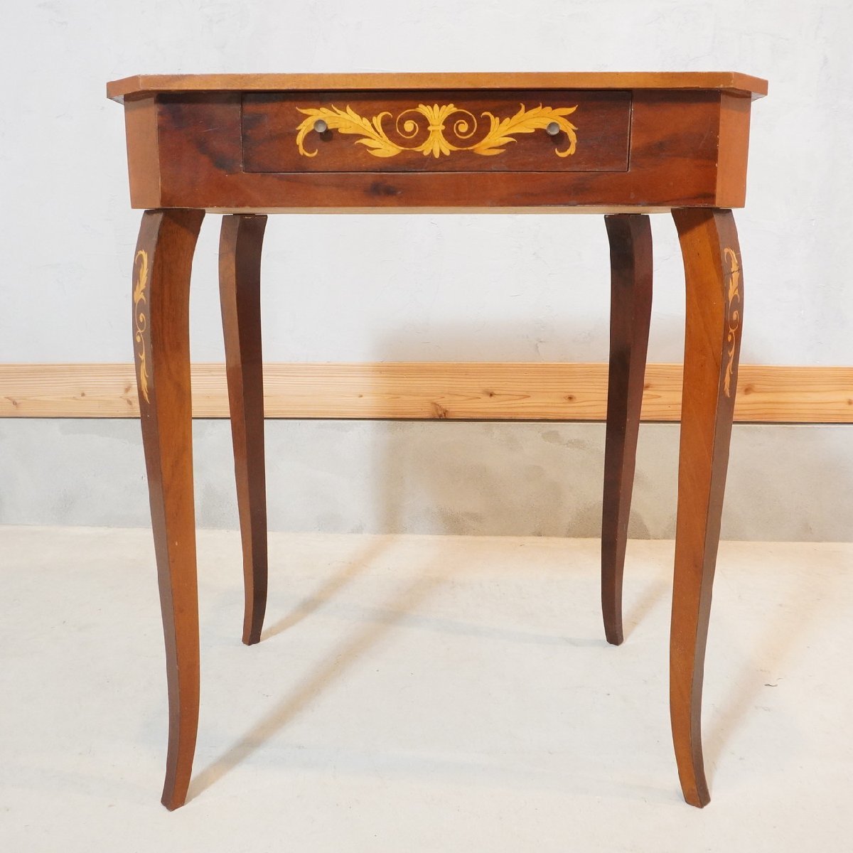 イタリア製 象嵌細工 サイドテーブル コンソール アンティーク