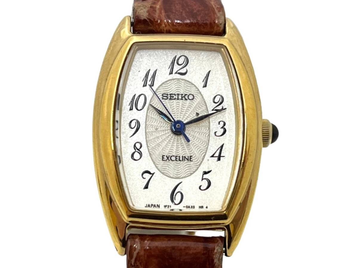 SEIKO EXCELINE 腕時計 ジャンク品　レディース M4☆SEIKO EXCELINE/セイコー エクセリーヌ☆ 【1F21-0AJ0】 QZ