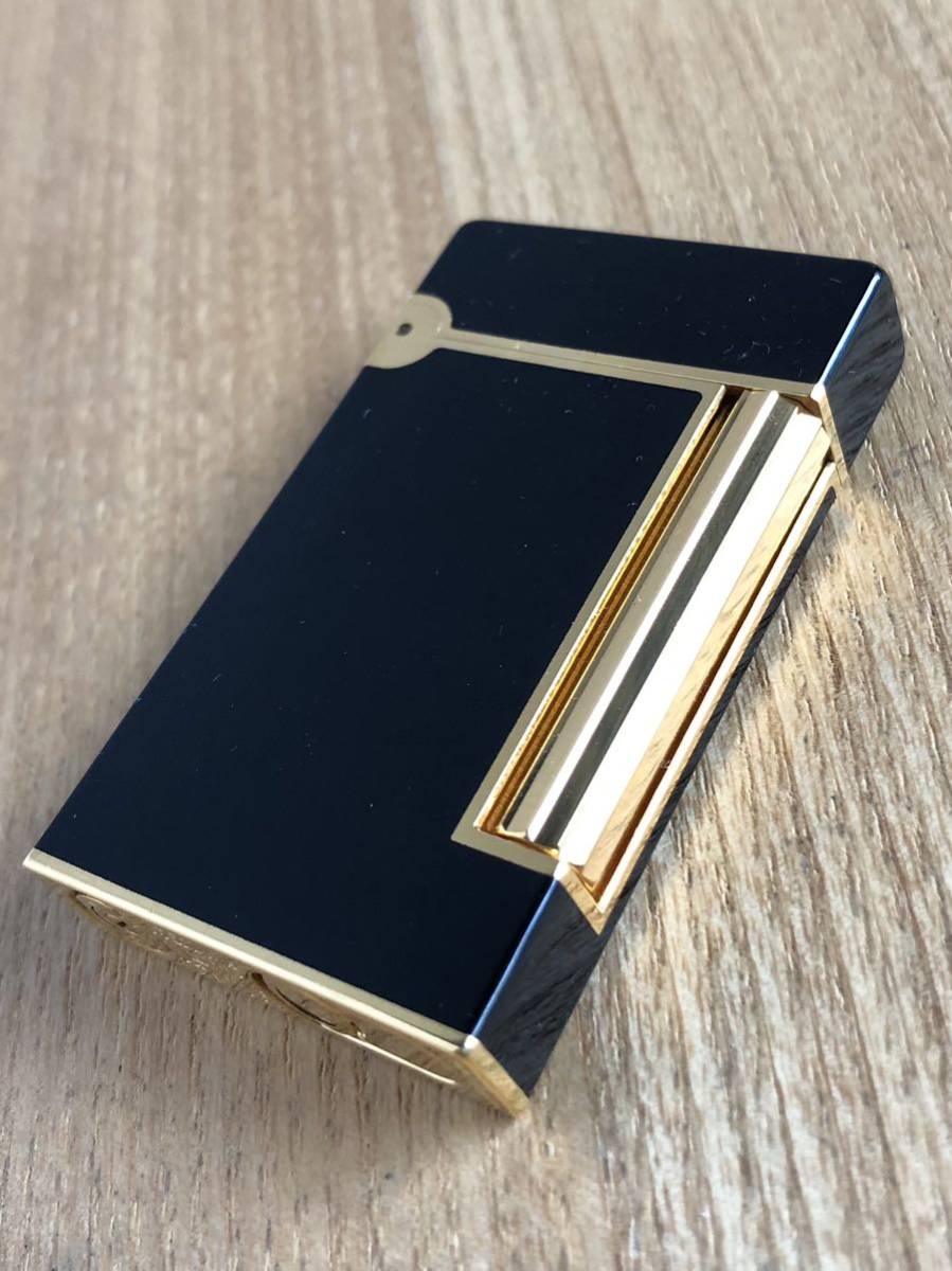 定番人気，送料無料 デュポン ST DUPONT Dライン ガスライター ブラックラッカー ゴールド 着火良好(デュポン)｜売買されたオークション情報、yahooの商品情報をアーカイブ公開 - オークファン デュポン
