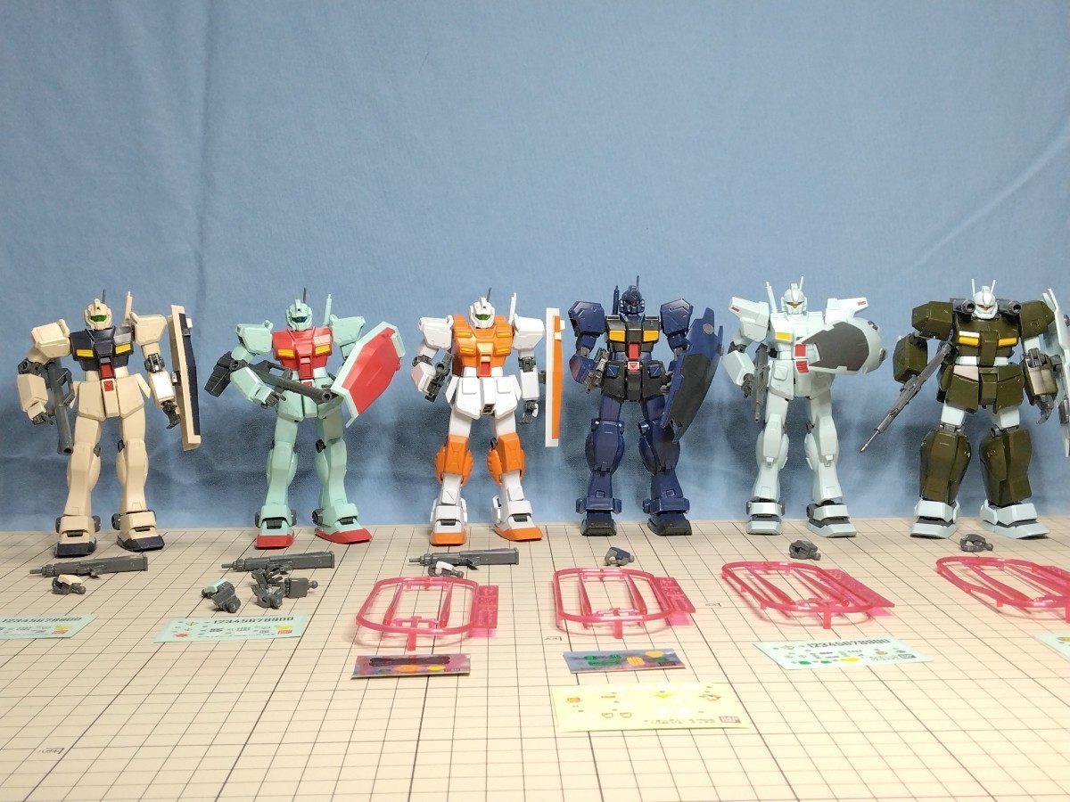 HG ジム 7個セット まとめ売り □ ガンプラ ジム素組みセットその4 6機 HG 1/144 □ 2181 ジム 1