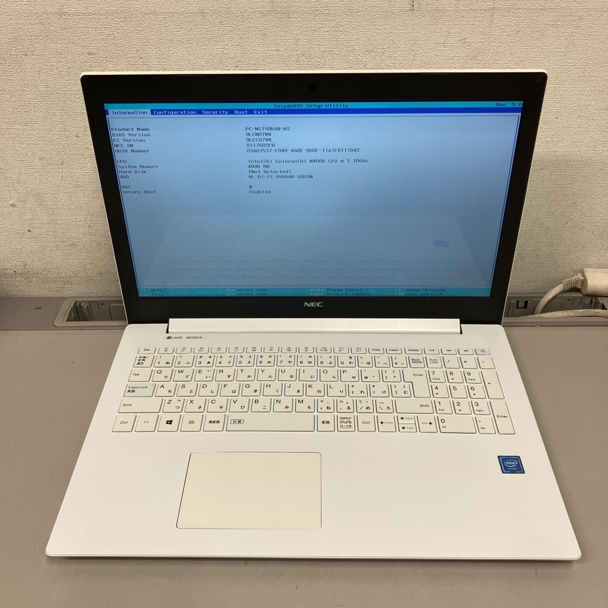 LAVIE Note Standard NEC PC-NS150KAW : [カームホワイト Celeron pc