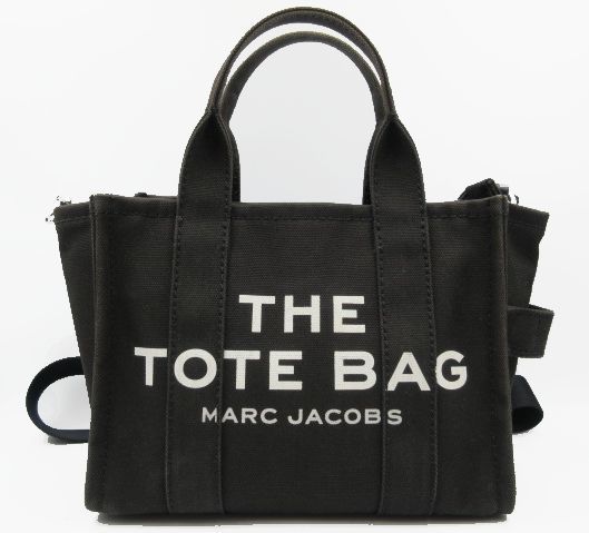 ◇ MARC JACOBS マークジェイコブス ミニトラベラー 2WAY トートバッグ ショルダーバッグ キャンバス ブラック 中古品