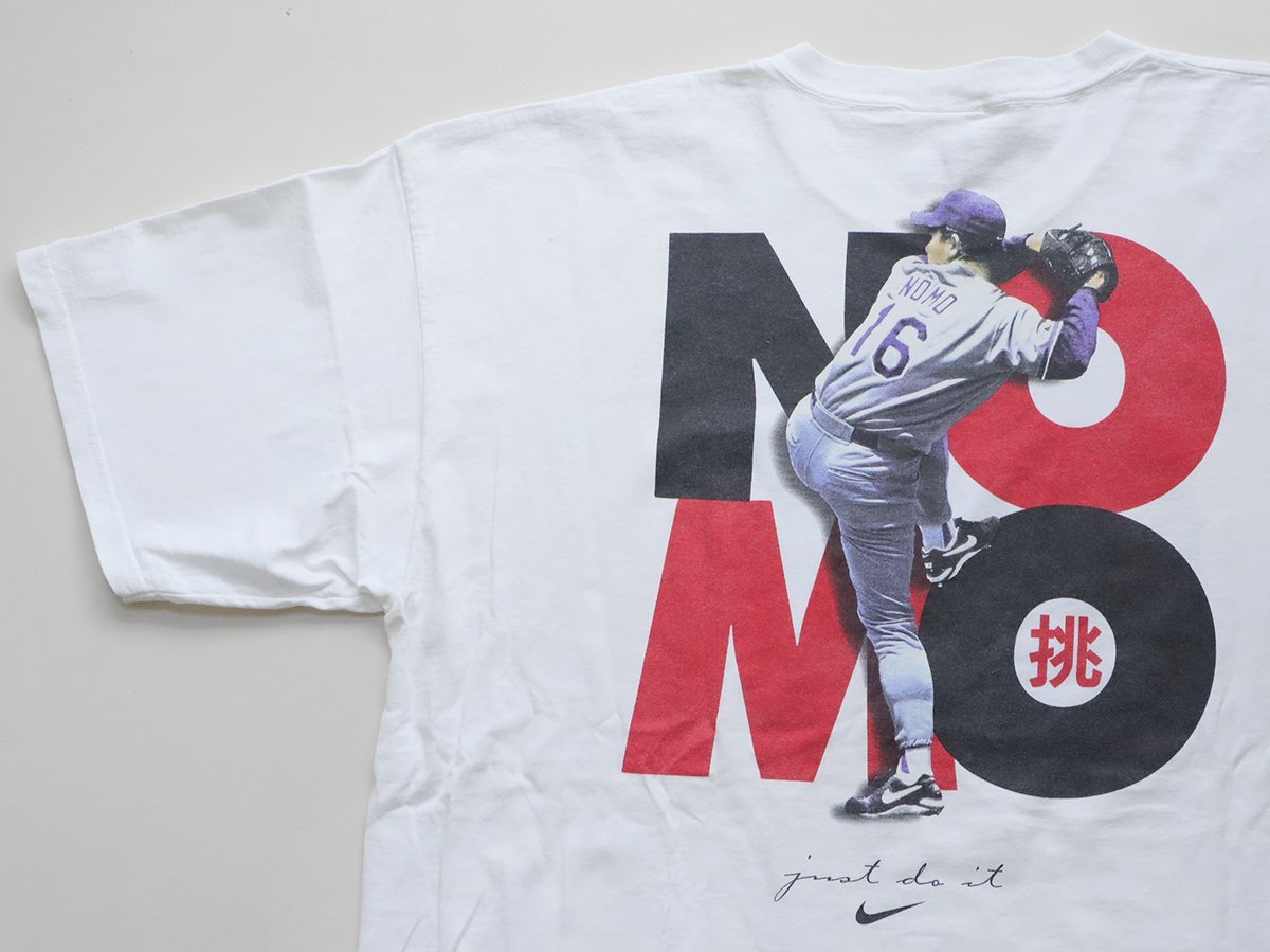 90's NIKE ◆ 野茂英雄 半袖 Tシャツ 白 XLサイズ プリント クルーネック カットソー プロ野球 ナイキ ◆ZL12