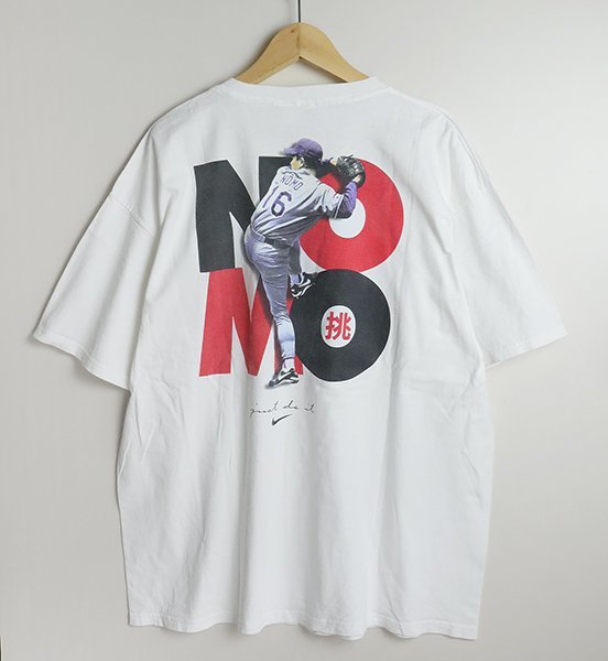 90's NIKE ◆ 野茂英雄 半袖 Tシャツ 白 XLサイズ プリント クルーネック カットソー プロ野球 ナイキ ◆ZL12