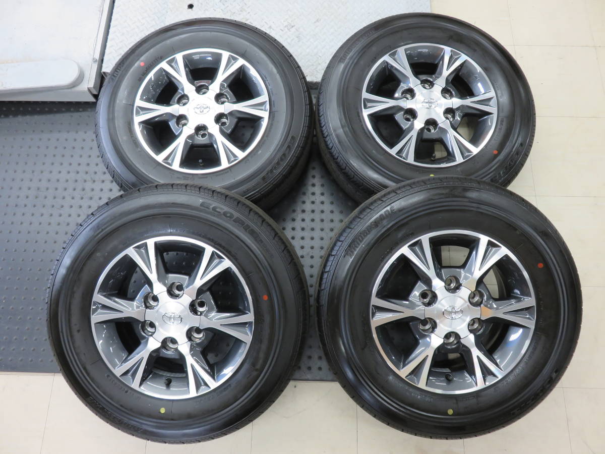 【新車外し】ハイエース オプション アルミ 15x6J+35 6H 139.7 BS エコピア RD613 195/80R15 107/105L 専用ナット タイヤホイール4本セット