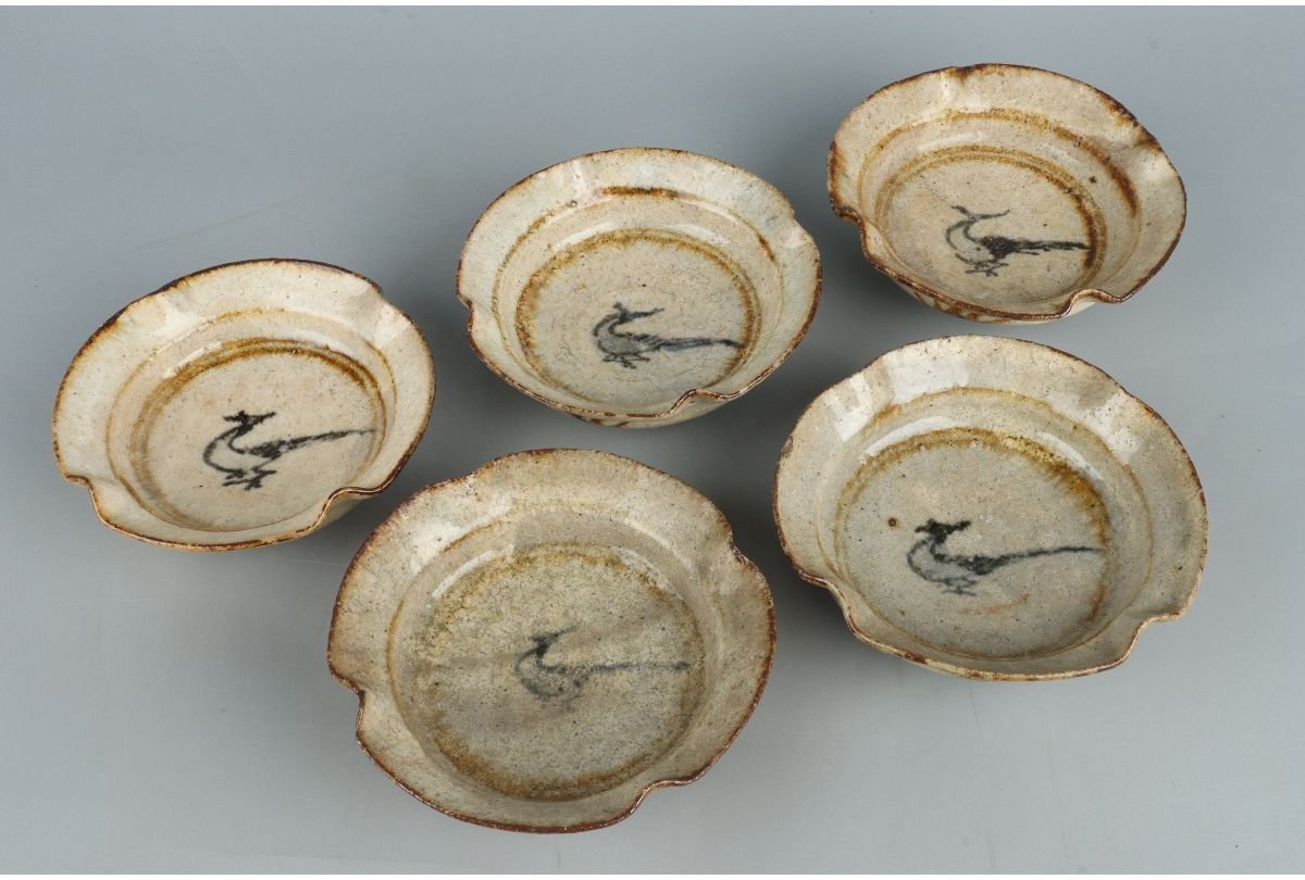 ⚠️特定月末配送 蔵出し 時代物 古伊万里有田焼 染付皿5枚とおまけ