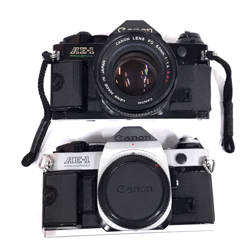 1円 Canon AE-1 PROGRAM 2台 LENS FD 50mm 1:1.4 S.S.C. 一眼レフ