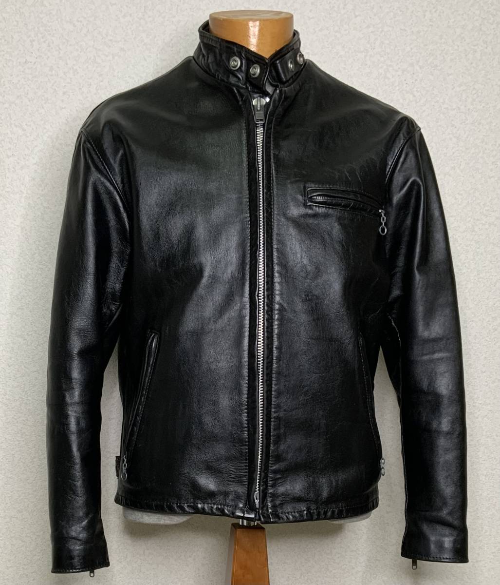 ③schott 641【40】米国製 シングルライダース◇ショット 牛革ジャン ハーレー　gpz 900 し ショット