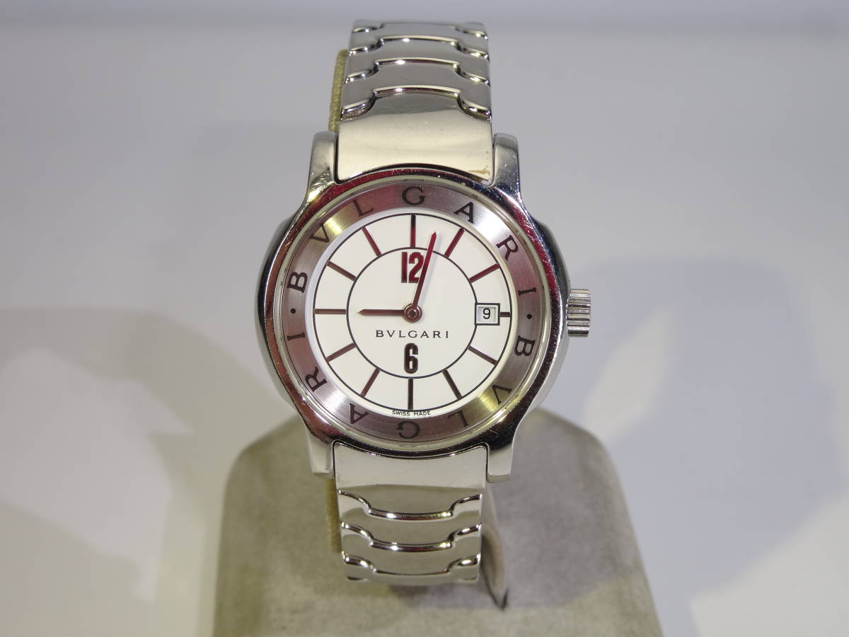 ☆ ブルガリ ソロテンポ ST29S SS QZ 白文字盤 SS QZ レディース 中古 約15～15.5㎝位 ブレス ☆