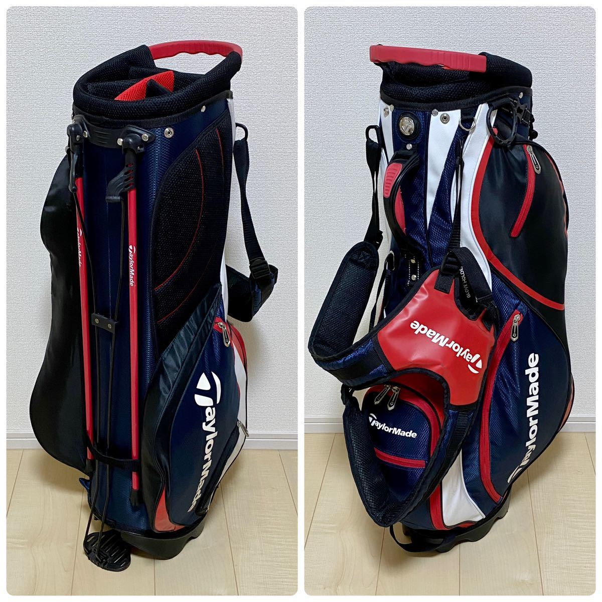 TaylorMade スタンドキャディバッグ ネイビー/レッド Golf Bag / Caddy
