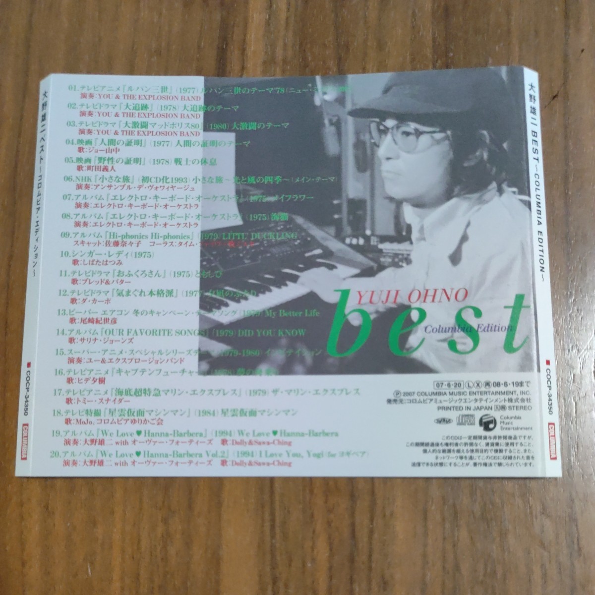 CD 帯付き 大野雄二ベスト コロムビアエディション ルパン三世 野生の 