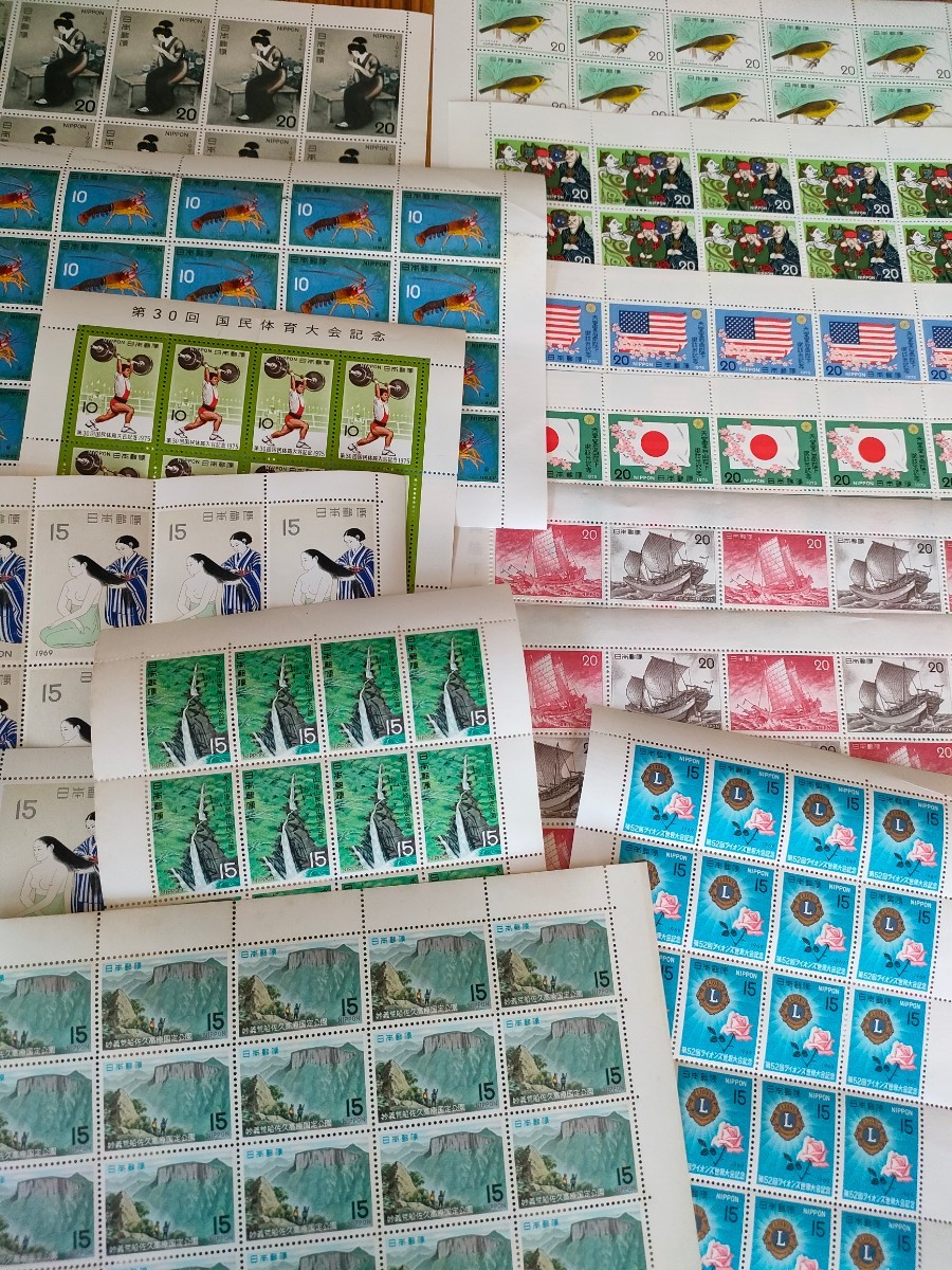 未使用　レトロ　長期保管　日本郵便　切手　10〜20円　切手シート　記念切手　コレクション　額面4，200円　/ 送料140円
