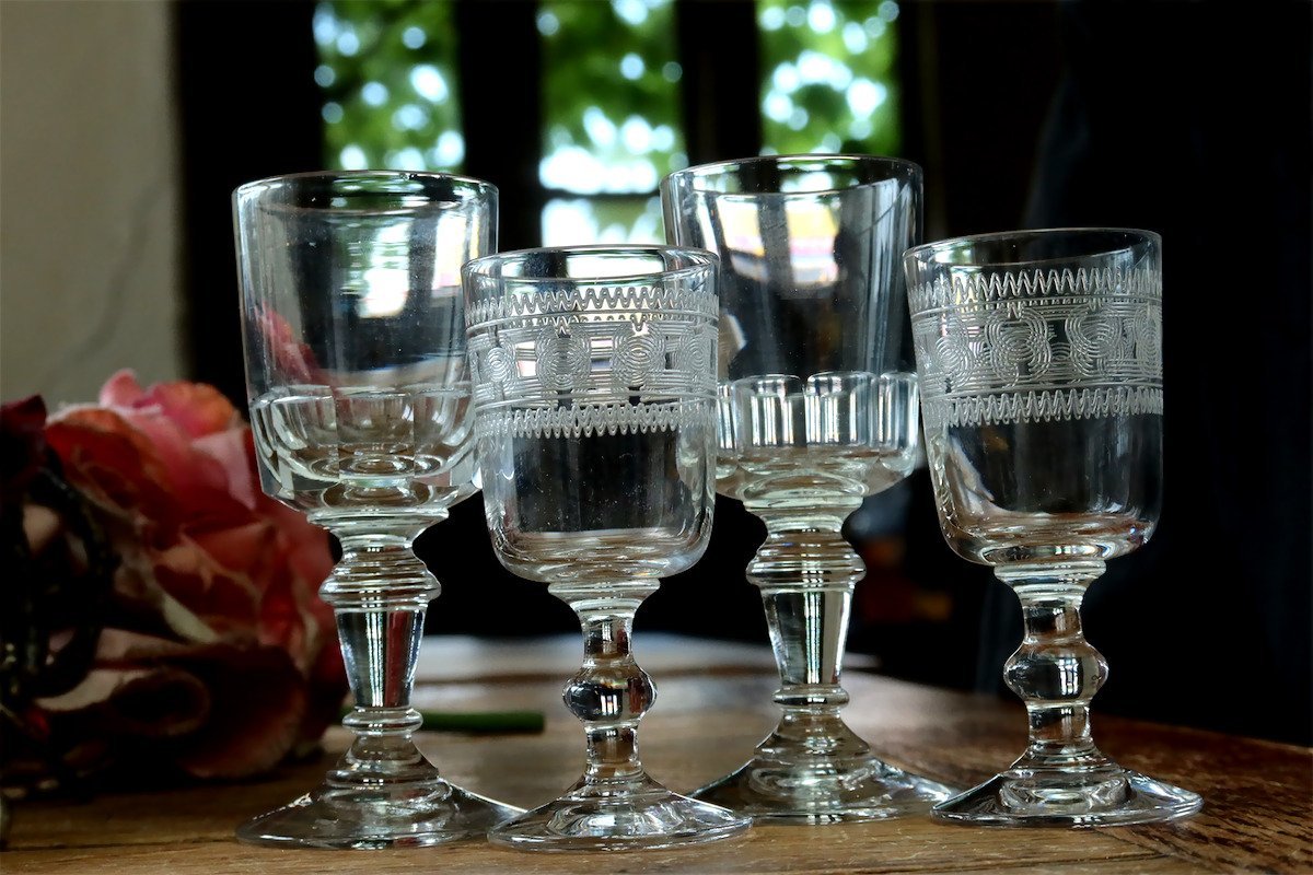 BACCARAT & MEISENTHAL 4本セット オールドバカラ フランス