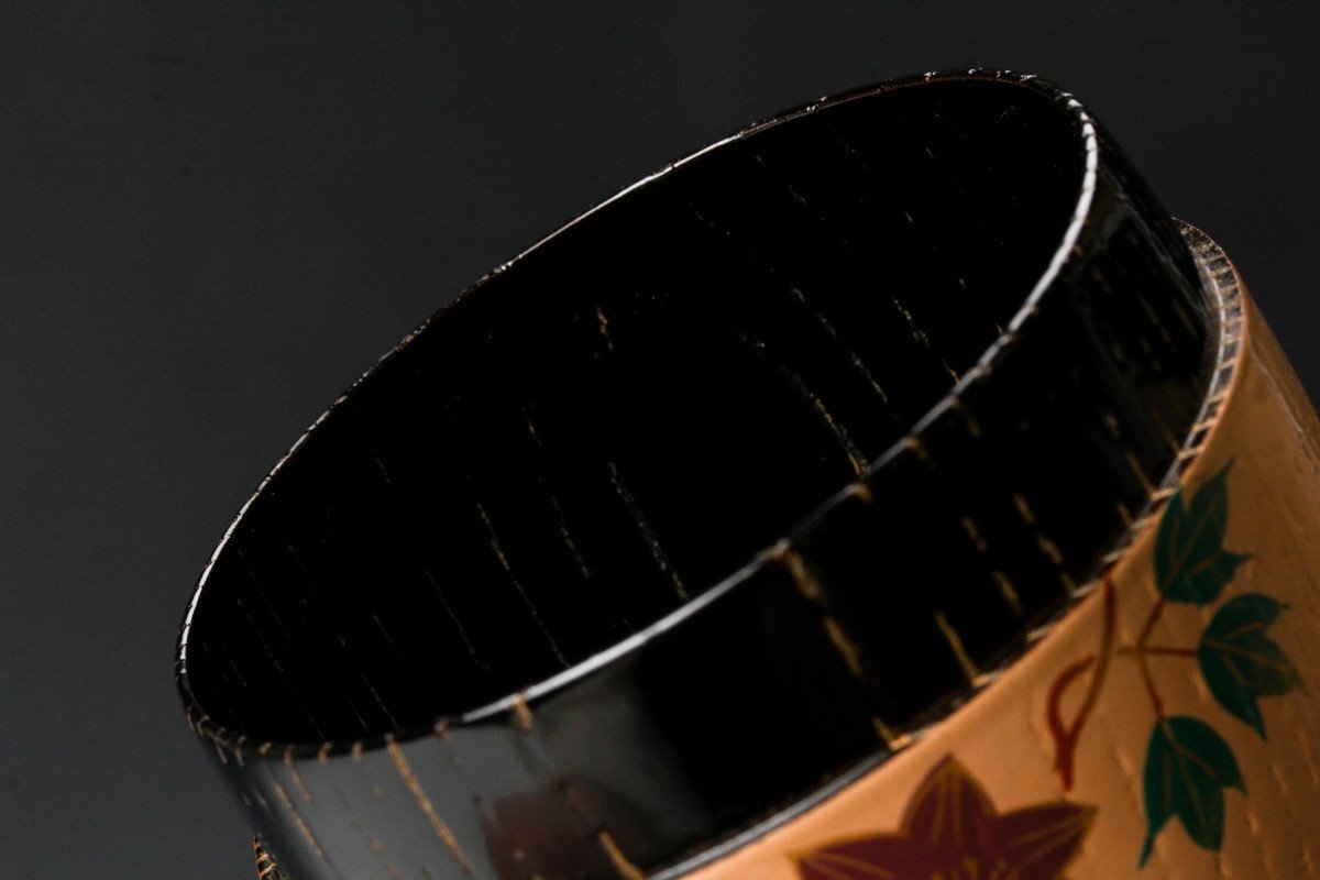 坂田峰俊 鉄線蒔絵欅白中棗 共箱 茶道具 本物保証 茶道具 共箱 Yahoo!オークション 蓋裏 黒 :