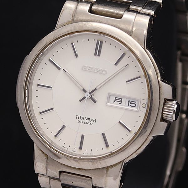 7N43-7B80 セイコー SEIKO QZ - チタン Yahoo!オークション 1円 コマ 
