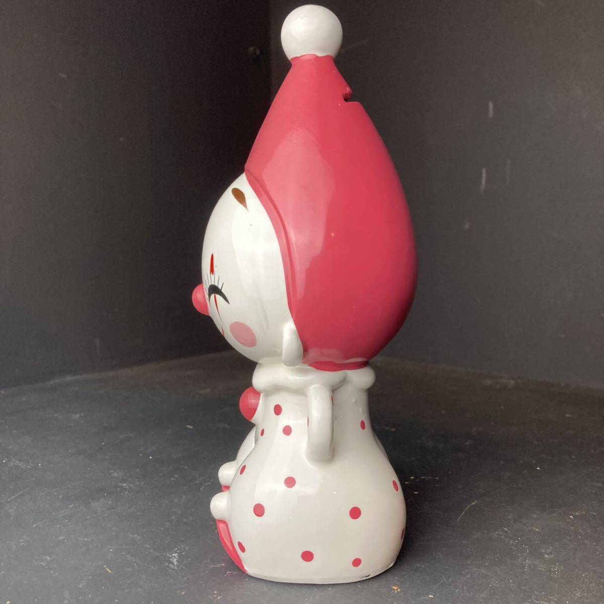 内藤ルネ 陶器 貯金箱 ピエロ 昭和レトロ RUNE 12㎝ 希少 当時もの