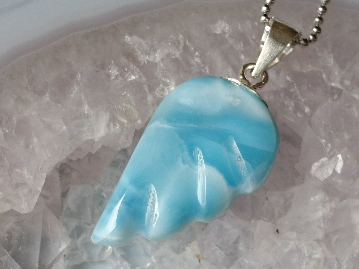 ラリマー★ペンダント★羽 27mm