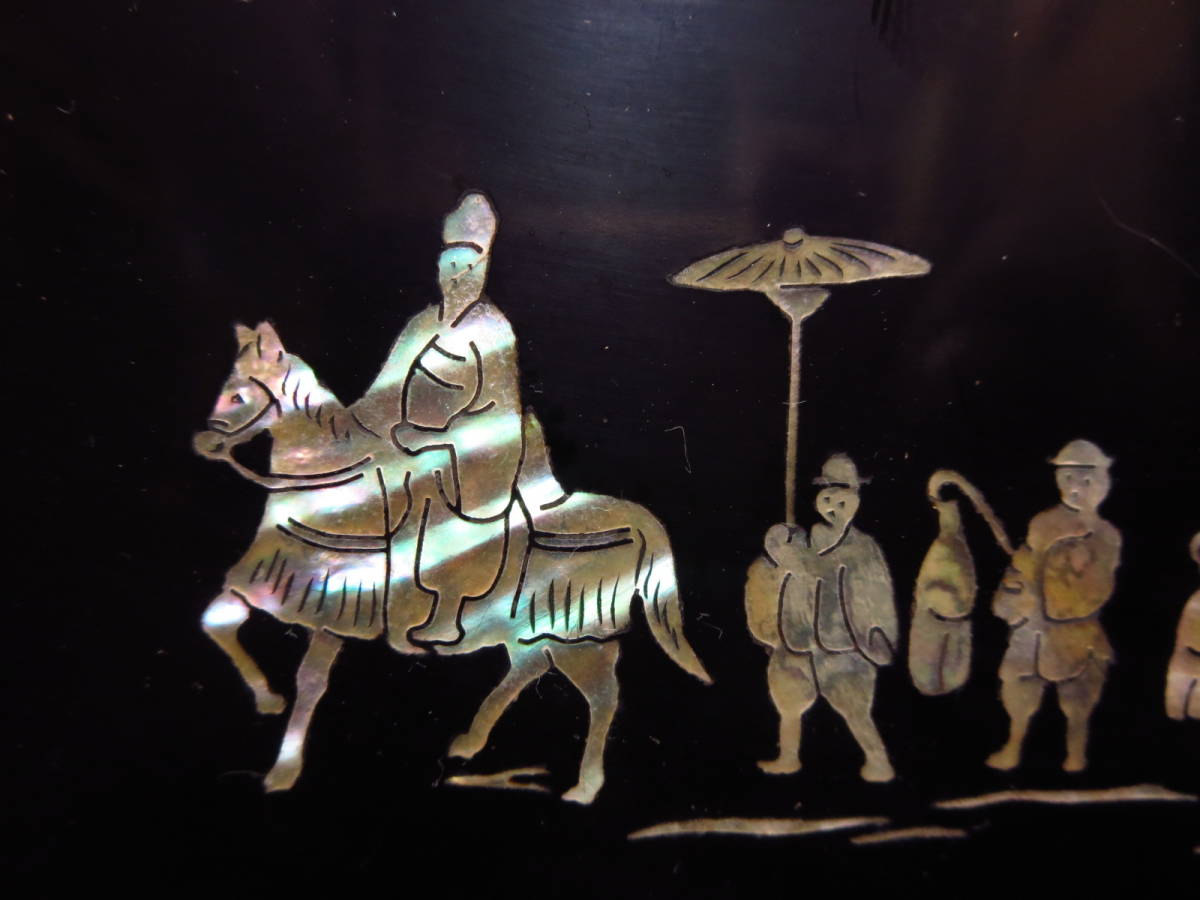 朝鮮特産 韓国『螺鈿漆器』 2種類 時代漆器「京城本町・海市商会