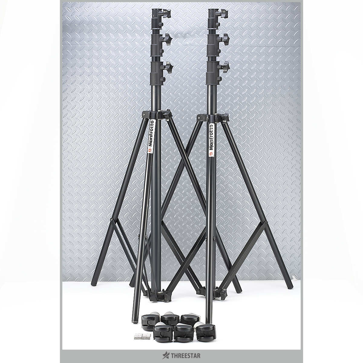 Manfrotto マンフロット 005 ローラー付き ライトスタンド 2本セットの 