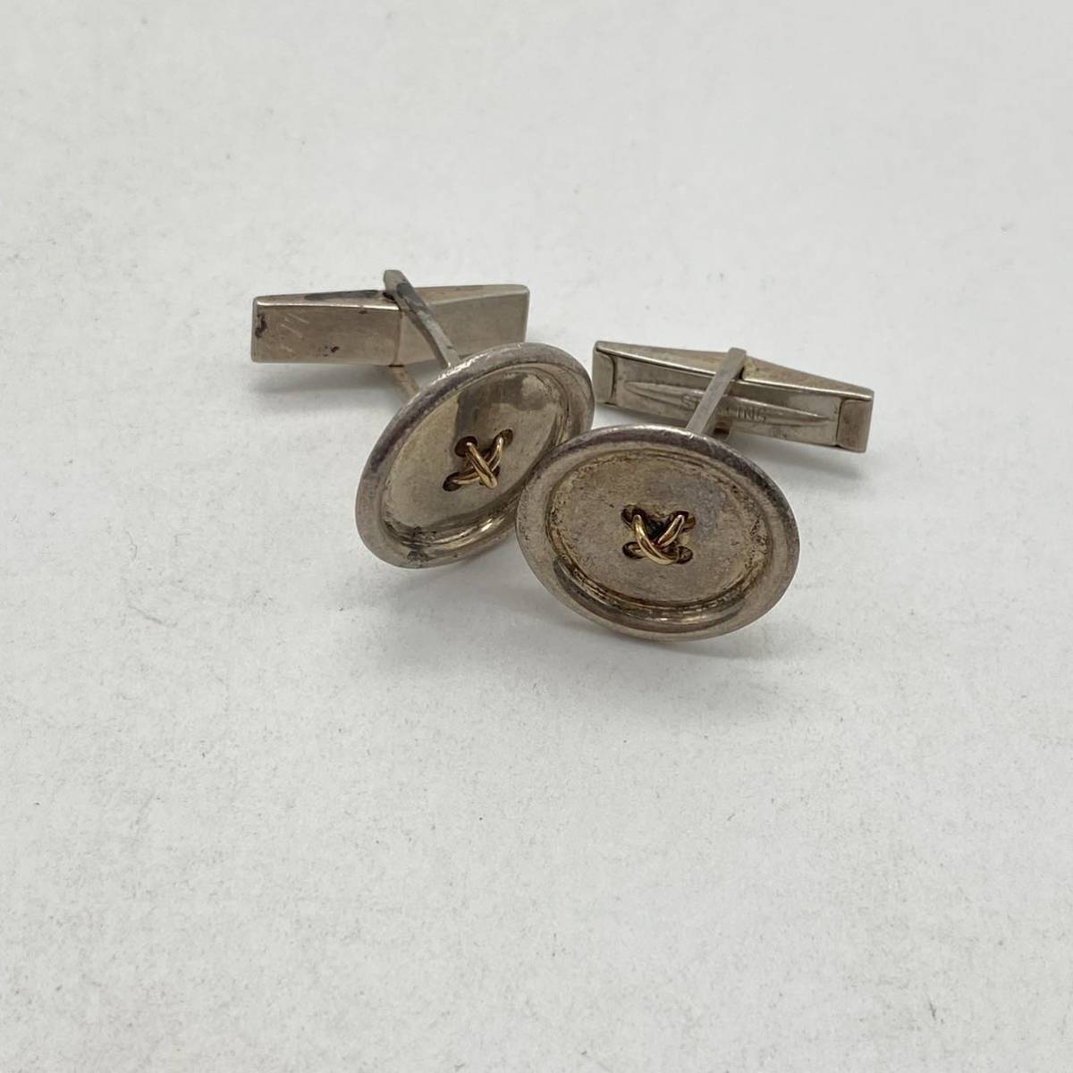 TIFFANY&Co. ティファニー カフス 14KT シルバー ボタン ゴールド 