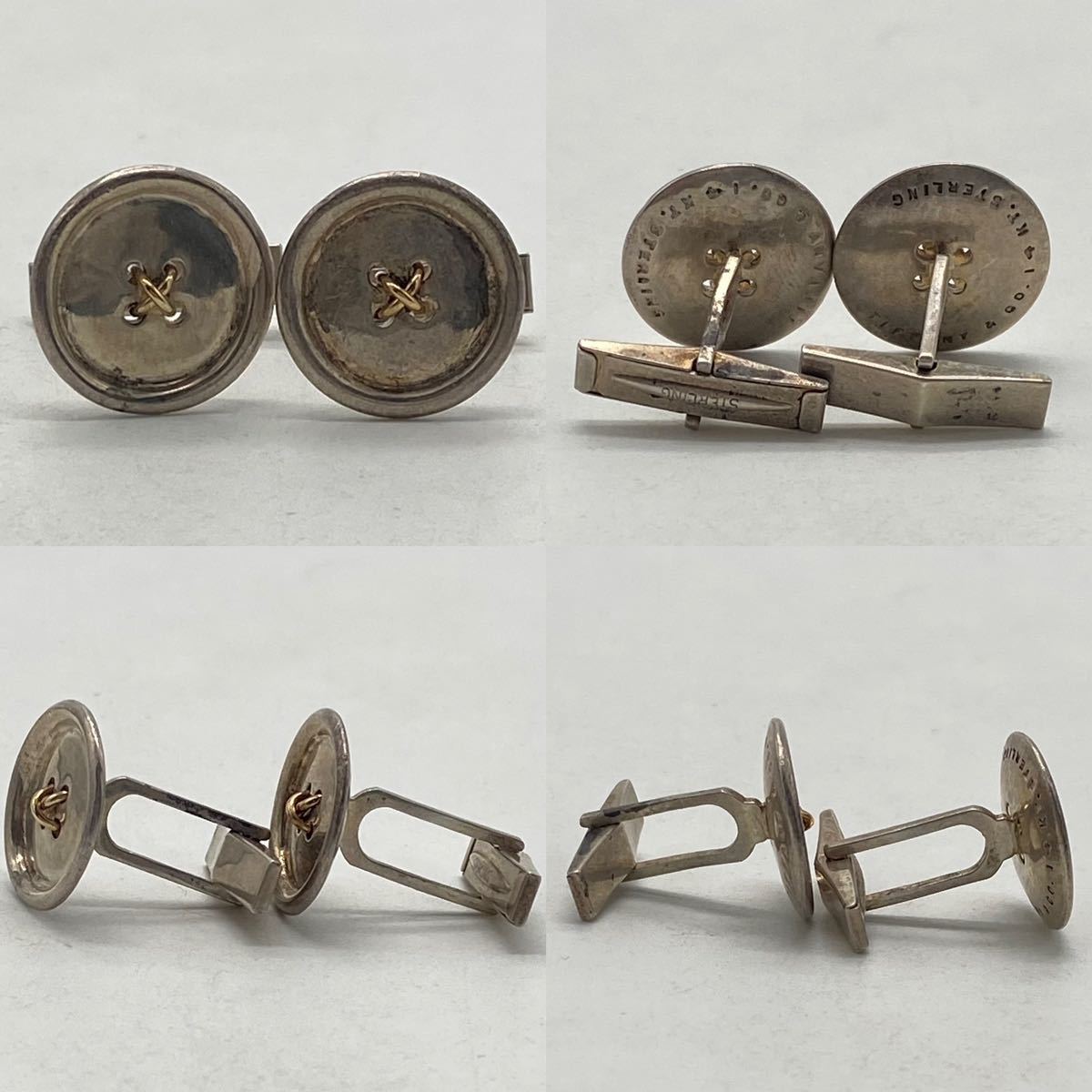 TIFFANY&Co. ティファニー カフス 14KT シルバー ボタン ゴールド