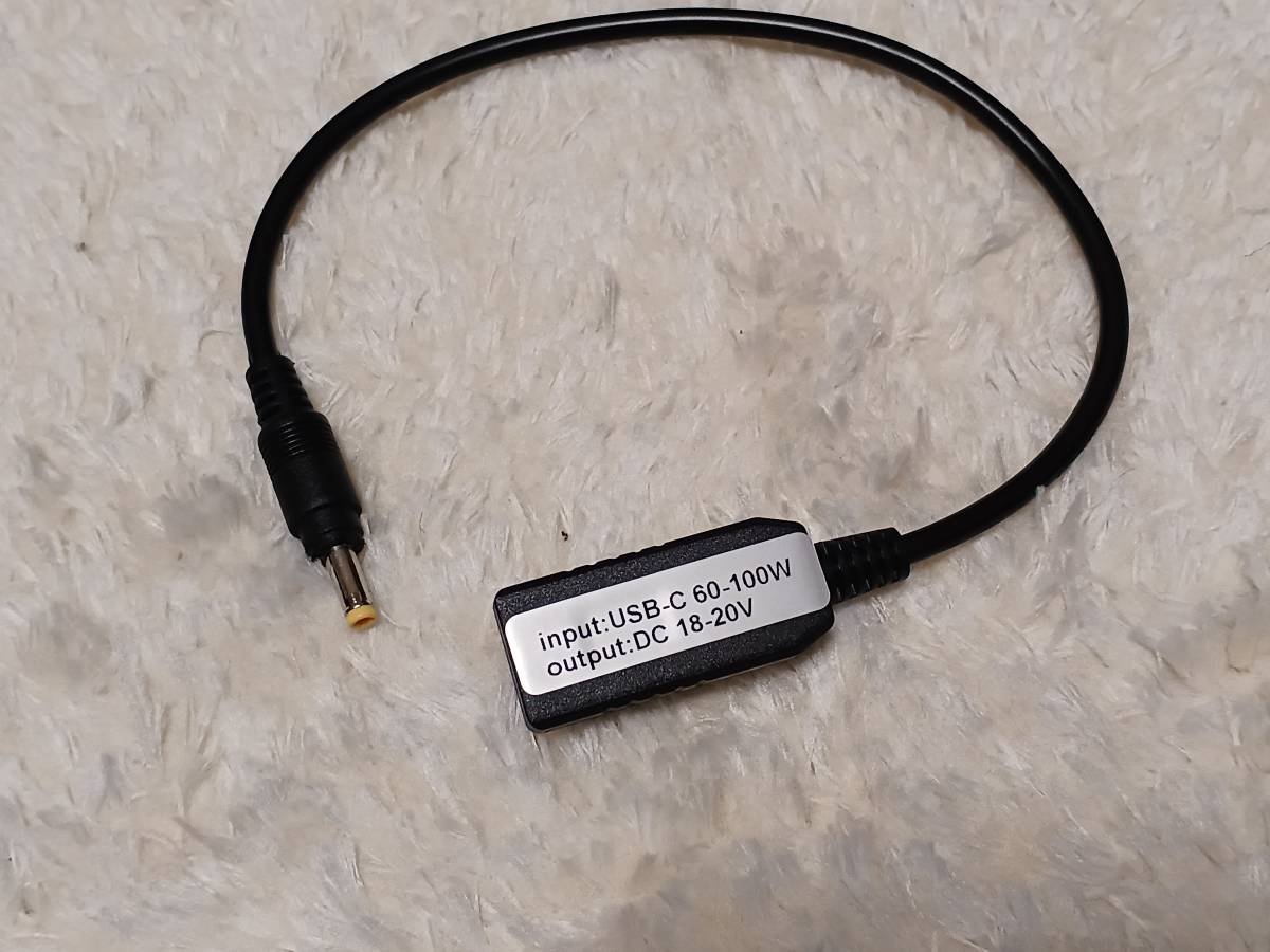 新品未使用　Cablecc Type C USB-Cメス入力、DC 4.0 * 1.7mm電源PD充電ケーブル、ラップトップ18-20V_3