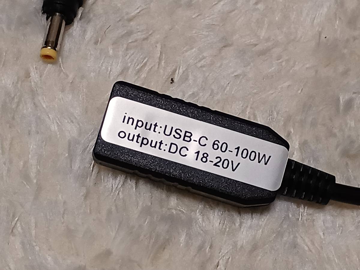 新品未使用　Cablecc Type C USB-Cメス入力、DC 4.0 * 1.7mm電源PD充電ケーブル、ラップトップ18-20V_4