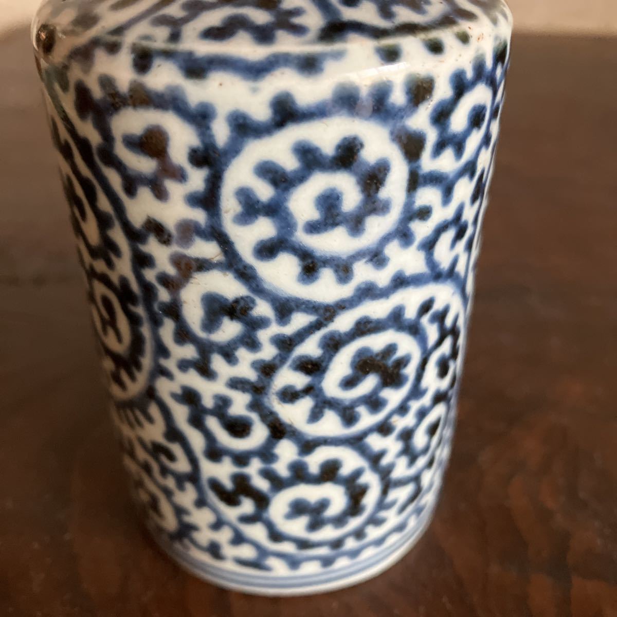 隔世遺伝》古伊万里蛸唐草蝋燭徳利（江戸中期）有田焼 古民芸 酒器